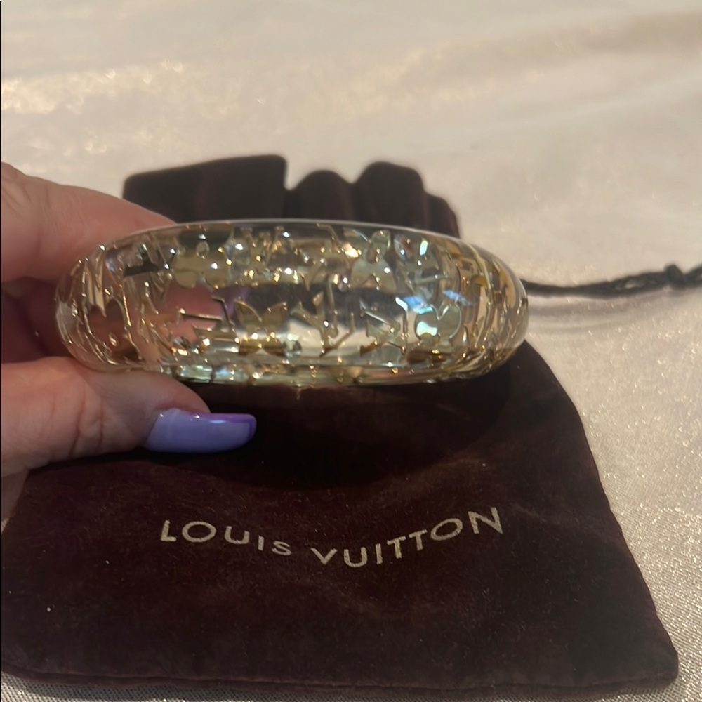 Louis Vuitton Gold and Silver Floral Bangle